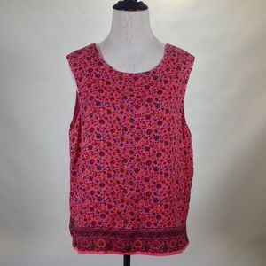 Madison Studio Silk Top Womens 16 Pink Boho Floral